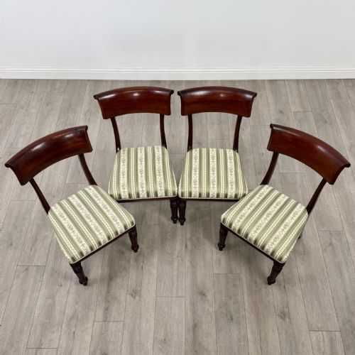 ANTIQUE 19TH CENTURY REGENCY SET OF 4 MAHOGANY DINING CHAIRS - ADDITIONAL PHOTO 6