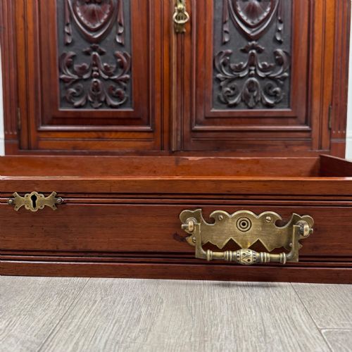 ANTIQUE 20TH CENTURY GOOD QUALITY BOOKCASE IN WALNUT - ADDITIONAL PHOTO 12
