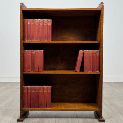 antique 20th century good quality open bookcase in oak - CATEGORY: ANTIQUE BOOKCASES - DATED EDWARDIAN