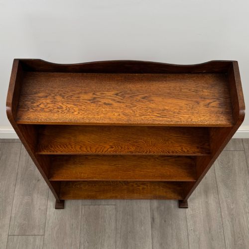 ANTIQUE 20TH CENTURY GOOD QUALITY OPEN BOOKCASE IN OAK - ADDITIONAL PHOTO 8