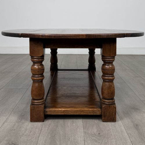 ANTIQUE 20TH CENTURY GOOD QUALITY DROP LEAF COFFEE TABLE IN OAK - ADDITIONAL PHOTO 2