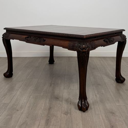 ANTIQUE 20TH CENTURY CHINESE ROSEWOOD DINING TABLE WITH 6 CHAIRS - ADDITIONAL PHOTO 1
