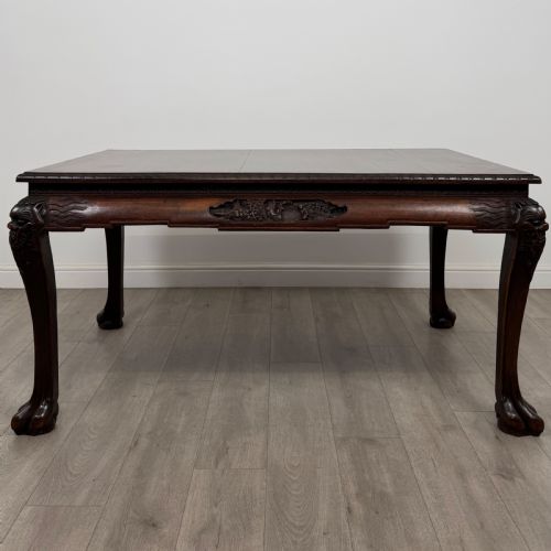ANTIQUE 20TH CENTURY CHINESE ROSEWOOD DINING TABLE WITH 6 CHAIRS - ADDITIONAL PHOTO 2