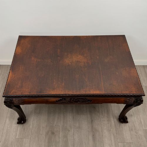 ANTIQUE 20TH CENTURY CHINESE ROSEWOOD DINING TABLE WITH 6 CHAIRS - ADDITIONAL PHOTO 4