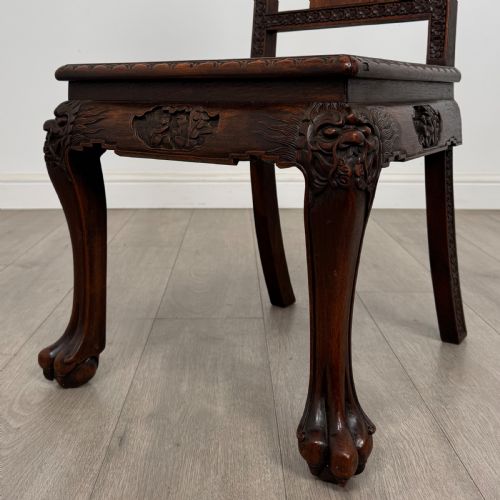 ANTIQUE 20TH CENTURY CHINESE ROSEWOOD DINING TABLE WITH 6 CHAIRS - ADDITIONAL PHOTO 13