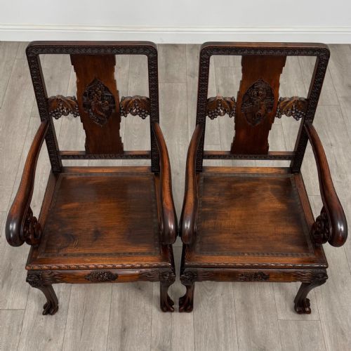ANTIQUE 20TH CENTURY CHINESE ROSEWOOD DINING TABLE WITH 6 CHAIRS - ADDITIONAL PHOTO 16