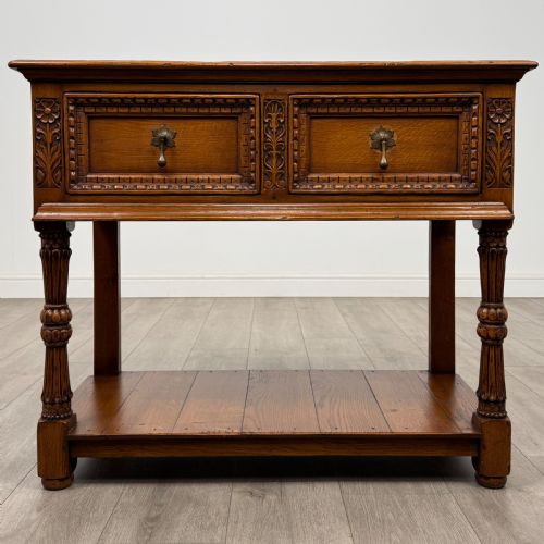 antique 20th century small fine quality dresser base in oak - CATEGORY: ANTIQUE SIDEBOARDS - DATED EDWARDIAN