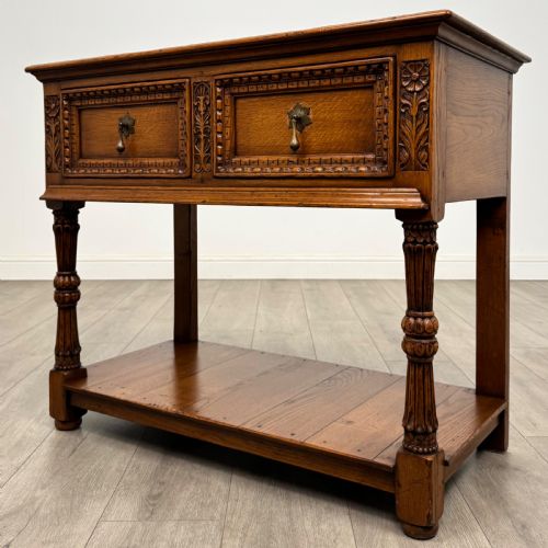 ANTIQUE 20TH CENTURY SMALL FINE QUALITY DRESSER BASE IN OAK - ADDITIONAL PHOTO 1