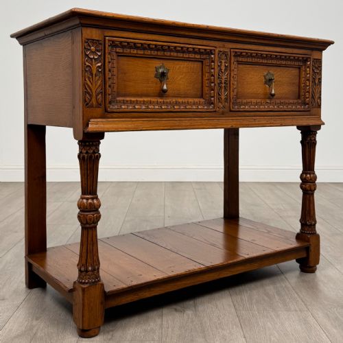 ANTIQUE 20TH CENTURY SMALL FINE QUALITY DRESSER BASE IN OAK - ADDITIONAL PHOTO 7