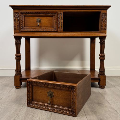ANTIQUE 20TH CENTURY SMALL FINE QUALITY DRESSER BASE IN OAK - ADDITIONAL PHOTO 8