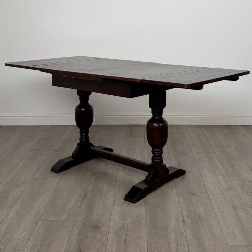 ANTIQUE 20TH CENTURY DINING TABLE WITH 4 CHAIRS IN OAK - ADDITIONAL PHOTO 1