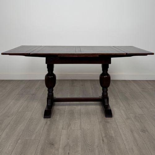 ANTIQUE 20TH CENTURY DINING TABLE WITH 4 CHAIRS IN OAK - ADDITIONAL PHOTO 2