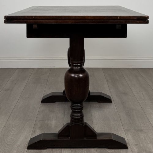 ANTIQUE 20TH CENTURY DINING TABLE WITH 4 CHAIRS IN OAK - ADDITIONAL PHOTO 4
