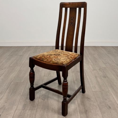 ANTIQUE 20TH CENTURY DINING TABLE WITH 4 CHAIRS IN OAK - ADDITIONAL PHOTO 9