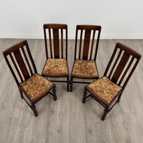 ANTIQUE 20TH CENTURY DINING TABLE WITH 4 CHAIRS IN OAK - ADDITIONAL PHOTO 14