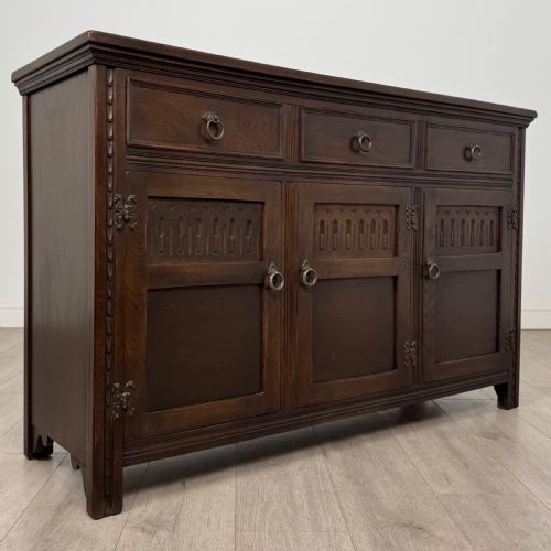 ANTIQUE 20TH CENTURY GOOD QUALITY SIDEBOARD IN OAK - ADDITIONAL PHOTO 8