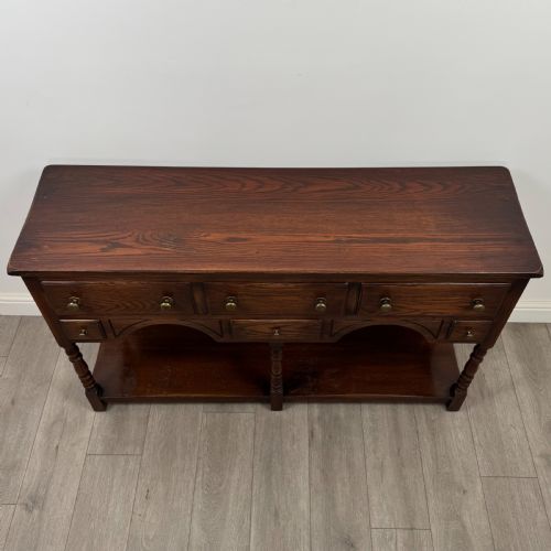 ANTIQUE 20TH CENTURY GOOD QUALITY DRESSER BASE IN OAK - ADDITIONAL PHOTO 8