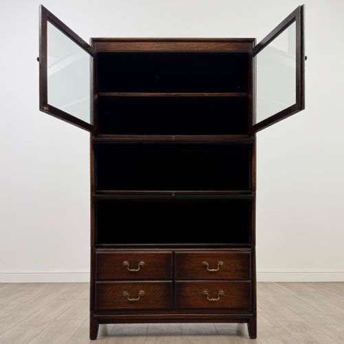 ANTIQUE 20TH CENTURY FINE QUALITY STACKING CABINET IN OAK - ADDITIONAL PHOTO 1