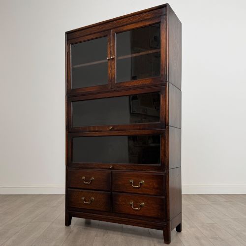 ANTIQUE 20TH CENTURY FINE QUALITY STACKING CABINET IN OAK - ADDITIONAL PHOTO 2