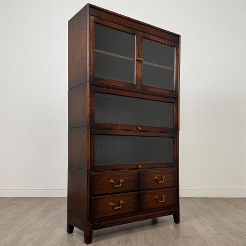 ANTIQUE 20TH CENTURY FINE QUALITY STACKING CABINET IN OAK - ADDITIONAL PHOTO 8