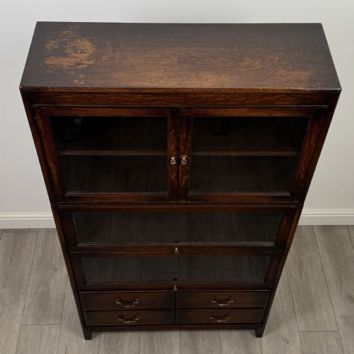 ANTIQUE 20TH CENTURY FINE QUALITY STACKING CABINET IN OAK - ADDITIONAL PHOTO 9