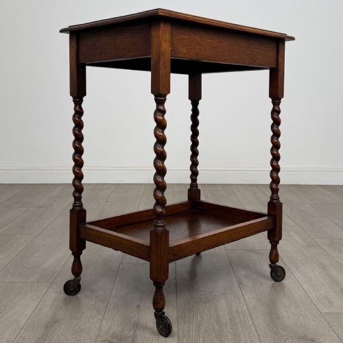 ANTIQUE 20TH CENTURY BARLEY TWIST SIDE TABLE IN OAK - ADDITIONAL PHOTO 3