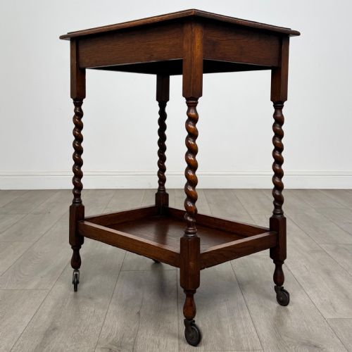 ANTIQUE 20TH CENTURY BARLEY TWIST SIDE TABLE IN OAK - ADDITIONAL PHOTO 5