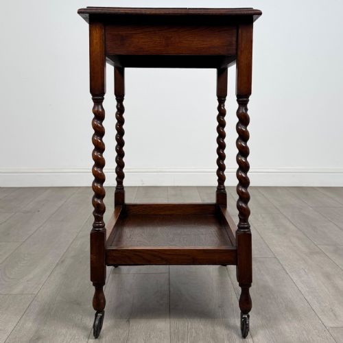 ANTIQUE 20TH CENTURY BARLEY TWIST SIDE TABLE IN OAK - ADDITIONAL PHOTO 6