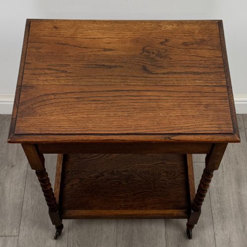 ANTIQUE 20TH CENTURY BARLEY TWIST SIDE TABLE IN OAK - ADDITIONAL PHOTO 8