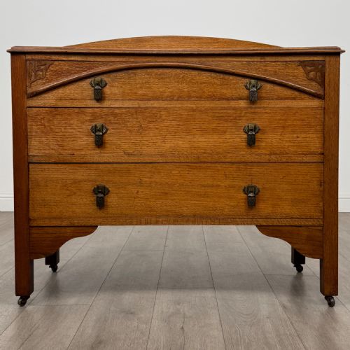 ANTIQUE 20TH CENTURY PAIR OF OAK CHEST OF DRAWERS - ADDITIONAL PHOTO 1