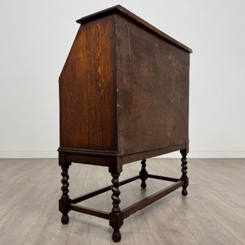 ANTIQUE 20TH CENTURY EDWARDIAN BUREAU IN OAK - ADDITIONAL PHOTO 4