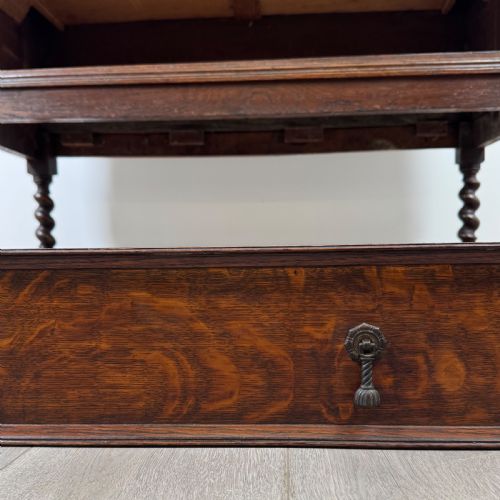 ANTIQUE 20TH CENTURY EDWARDIAN BUREAU IN OAK - ADDITIONAL PHOTO 12