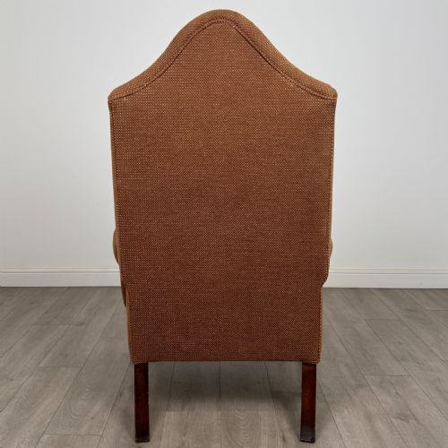ANTIQUE 20TH CENTURY LARGE WINGBACK ARMCHAIR IN BEECH - ADDITIONAL PHOTO 3