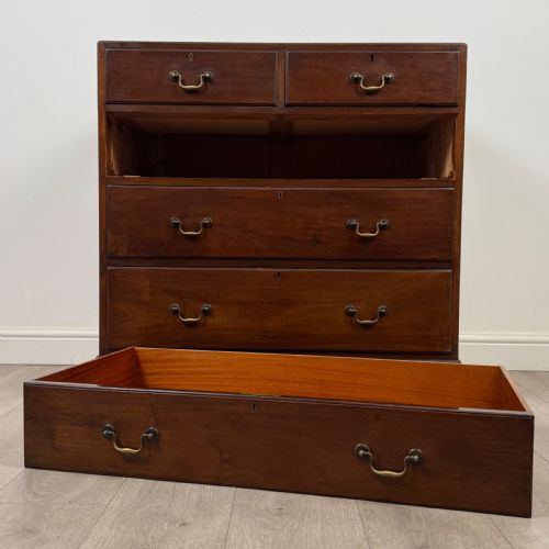 ANTIQUE 19TH CENTURY GEORGIAN STYLE CHEST OF DRAWERS IN MAHOGANY - ADDITIONAL PHOTO 9
