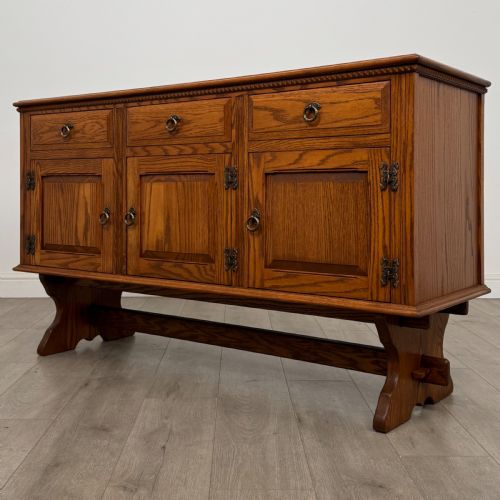 ANTIQUE 20TH CENTURY FINE QUALITY GOLDEN OAK SIDEBOARD - ADDITIONAL PHOTO 2