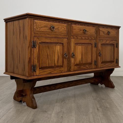ANTIQUE 20TH CENTURY FINE QUALITY GOLDEN OAK SIDEBOARD - ADDITIONAL PHOTO 8