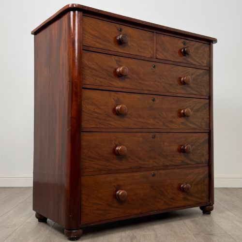 ANTIQUE 19TH CENTURY VICTORIAN CHEST OF DRAWERS IN MAHOGANY - ADDITIONAL PHOTO 7