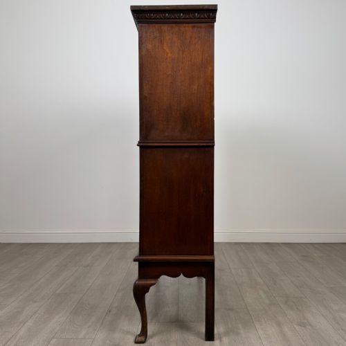 ANTIQUE 19TH CENTURY CARVED VICTORIAN DISPLAY CABINET IN OAK - ADDITIONAL PHOTO 4