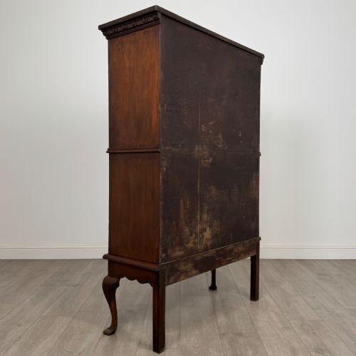 ANTIQUE 19TH CENTURY CARVED VICTORIAN DISPLAY CABINET IN OAK - ADDITIONAL PHOTO 5