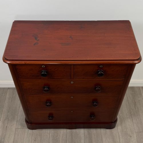 ANTIQUE 19TH CENTURY VICTORIAN MAHOGANY CHEST OF DRAWERS - ADDITIONAL PHOTO 8