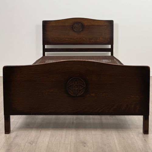 ANTIQUE 20TH CENTURY GOOD QUALITY DOUBLE BED IN OAK - ADDITIONAL PHOTO 3