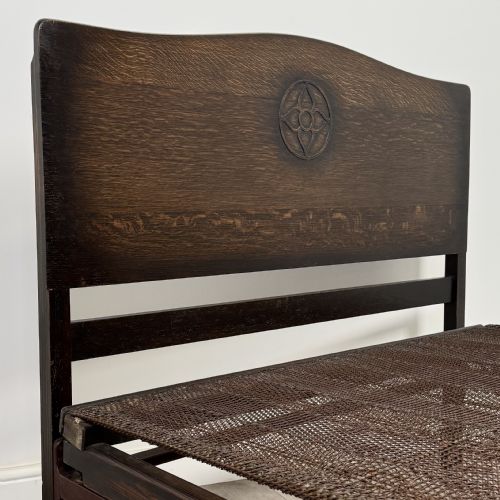 ANTIQUE 20TH CENTURY GOOD QUALITY DOUBLE BED IN OAK - ADDITIONAL PHOTO 5