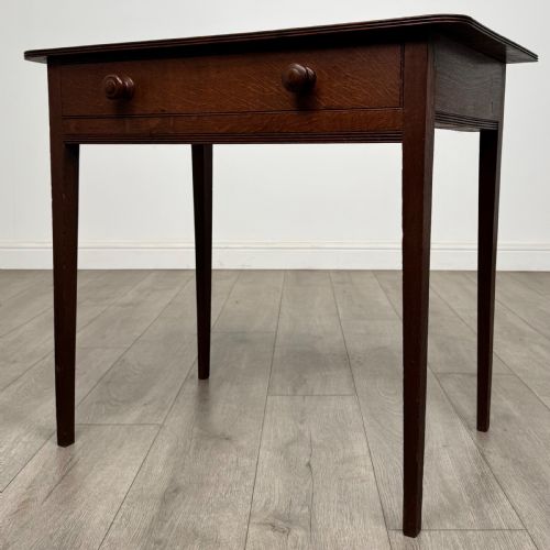 ANTIQUE 18TH CENTURY GEORGIAN WRITING TABLE IN OAK - ADDITIONAL PHOTO 1
