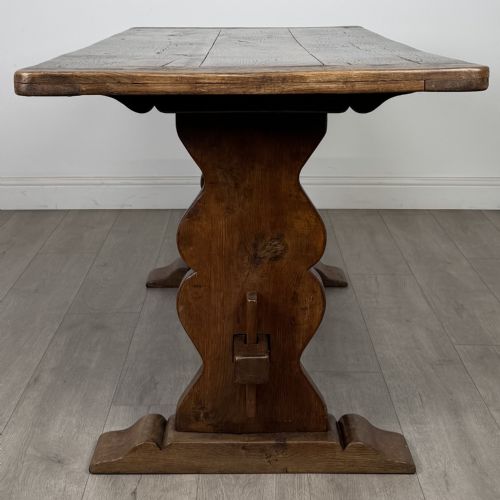 ANTIQUE 18TH CENTURY DINING TABLE WITH 6 DINING CHAIRS IN OAK - ADDITIONAL PHOTO 12