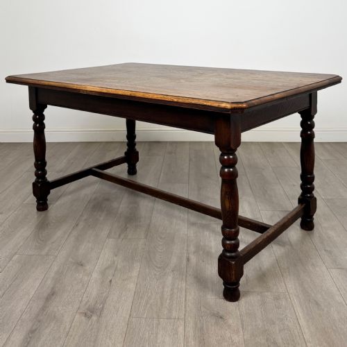 antique 20th century good quality dining table in oak - CATEGORY: ANTIQUE TABLES - DATED EDWARDIAN