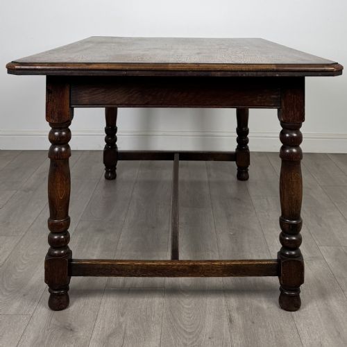 ANTIQUE 20TH CENTURY GOOD QUALITY DINING TABLE IN OAK - ADDITIONAL PHOTO 2