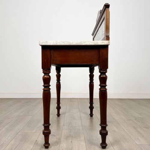 ANTIQUE 19TH CENTURY MARBLE TOP WASHSTAND IN MAHOGANY - ADDITIONAL PHOTO 2