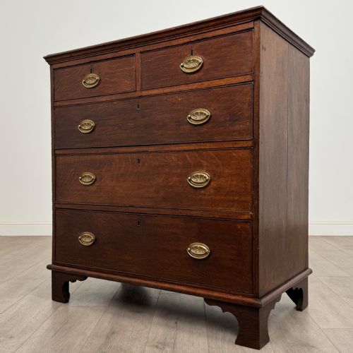 ANTIQUE 18TH CENTURY GEORGIAN CHEST OF DRAWERS IN OAK - ADDITIONAL PHOTO 1