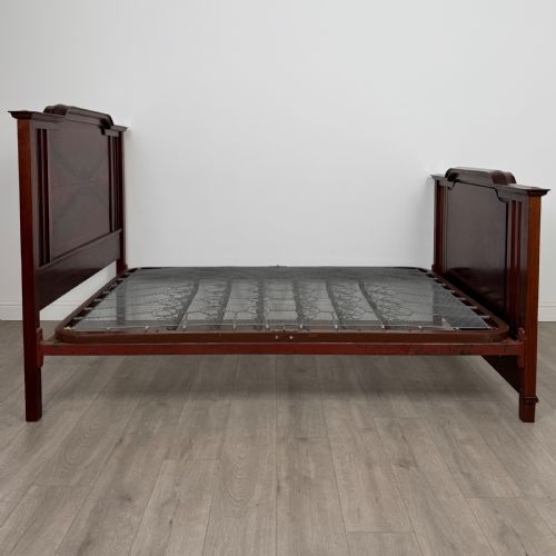 ANTIQUE 20TH CENTURY EDWARDIAN INLAID DOUBLE BED IN MAHOGANY - ADDITIONAL PHOTO 2