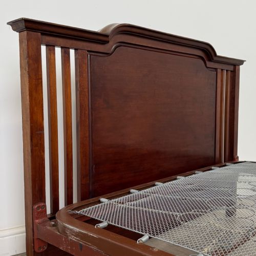 ANTIQUE 20TH CENTURY EDWARDIAN INLAID DOUBLE BED IN MAHOGANY - ADDITIONAL PHOTO 7